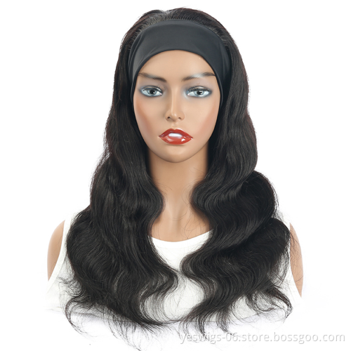 Cheap Wholesale Brazilian Human Hair Glueless Headband Wig Human Hair Body Wave Full Machine Made Non Lace Wigs For Black Women